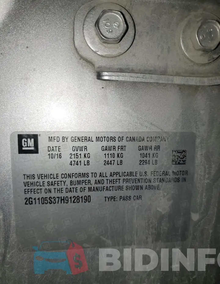 2G1105S37H9128190 Photo# 13
