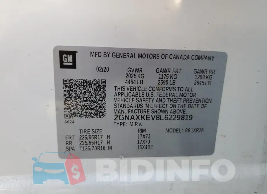 2GNAXKEV8L6229819 Photo# 13