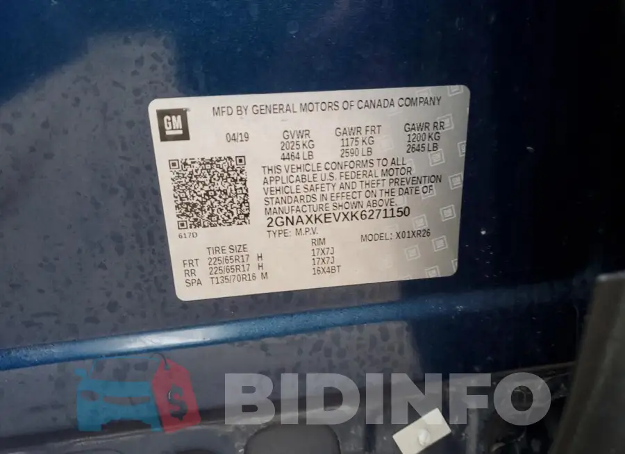 2GNAXKEVXK6271150 Photo# 13