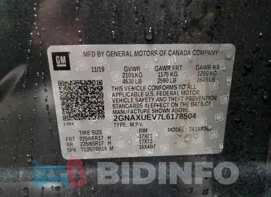 2GNAXUEV7L6178504 Photo# 13