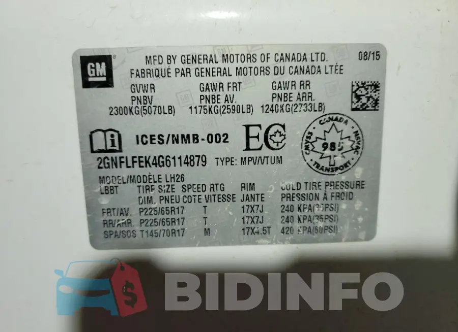 2GNFLFEK4G6114879 Photo# 12
