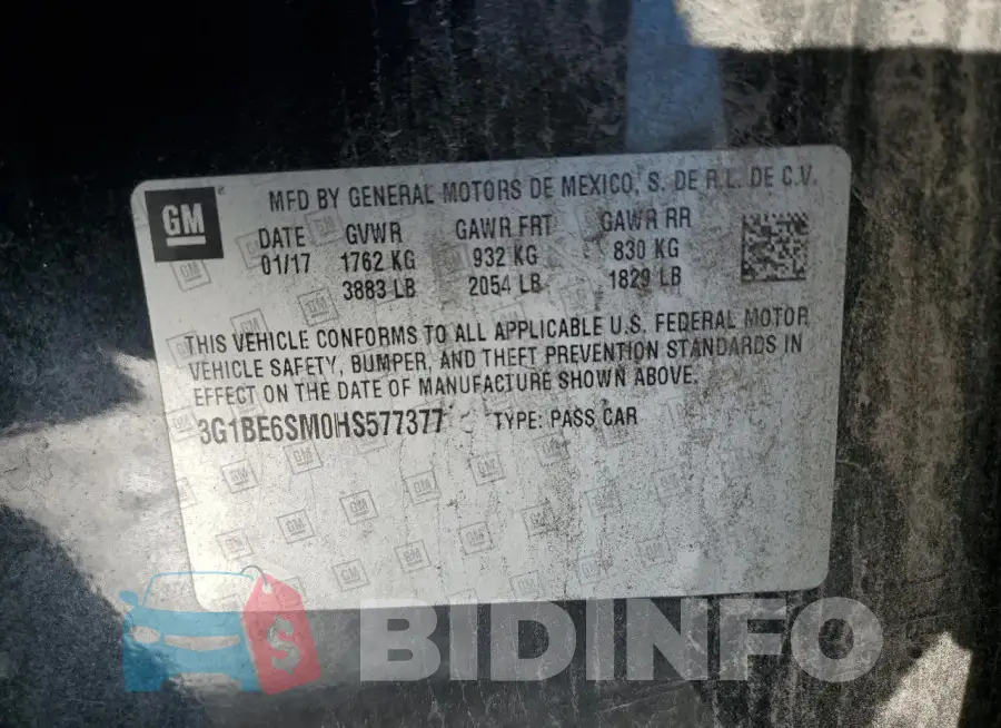 3G1BE6SM0HS577377 Photo# 12