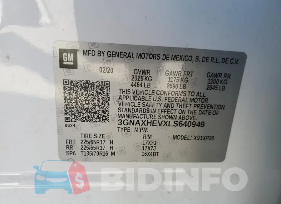 3GNAXHEVXLS640949 Photo# 13