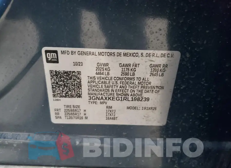 3GNAXKEG1RL198239 Photo# 12