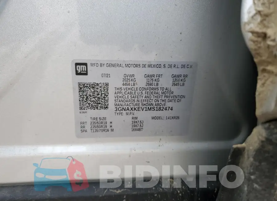 3GNAXKEV1MS182474 Photo# 13