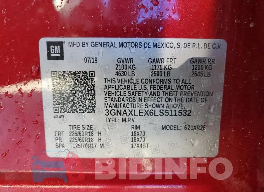 3GNAXLEX6LS511532 Photo# 13