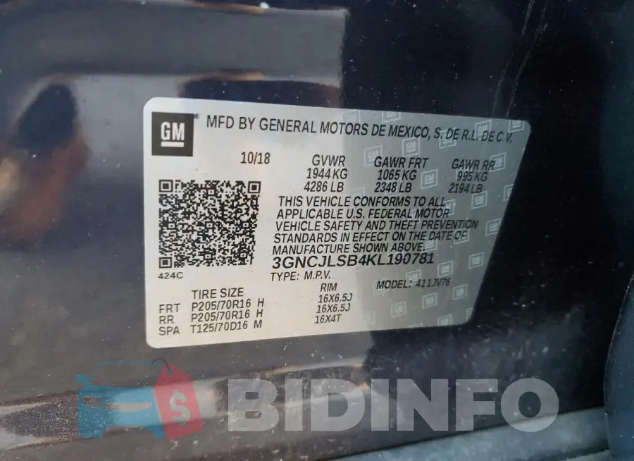 3GNCJLSB4KL190781 Photo# 13
