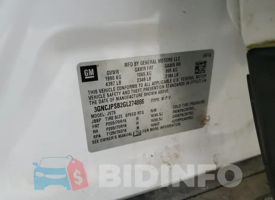 3GNCJPSB2GL274886 Photo# 13