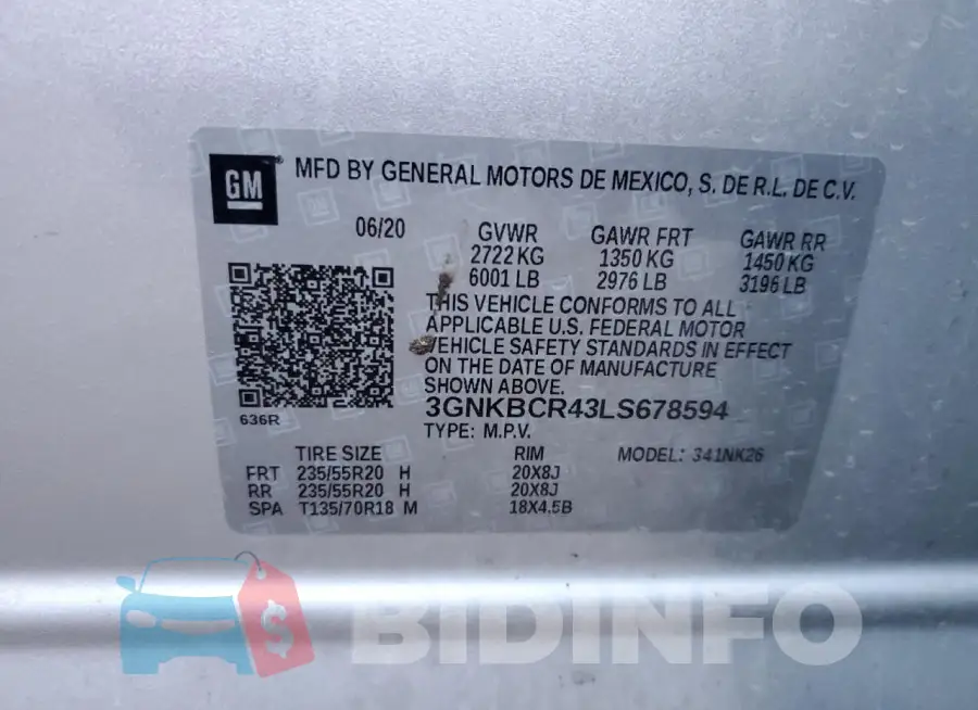 3GNKBCR43LS678594 Photo# 13
