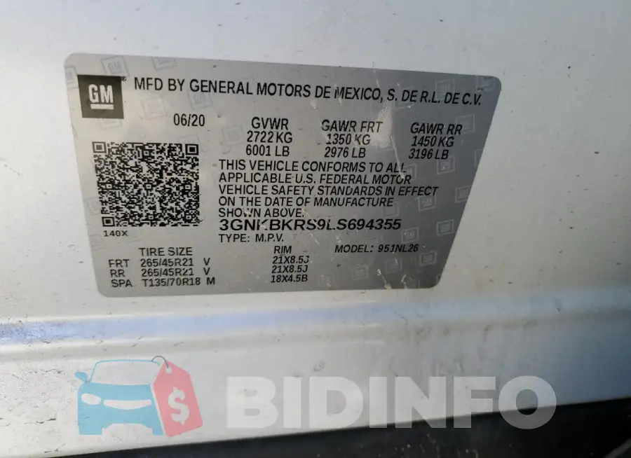 3GNKBKRS9LS694355 Photo# 13