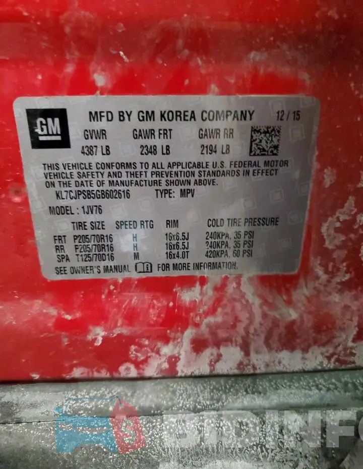 KL7CJPSB5GB602616 Photo# 14