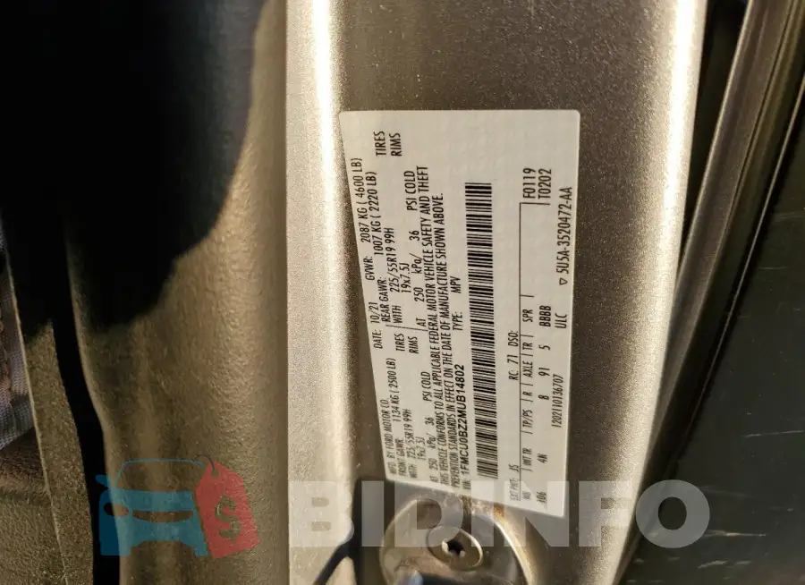 1FMCU0BZ2MUB14802 Photo# 13