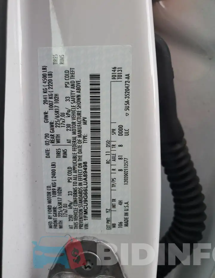 1FMCU9G66LUA89498 Photo# 13