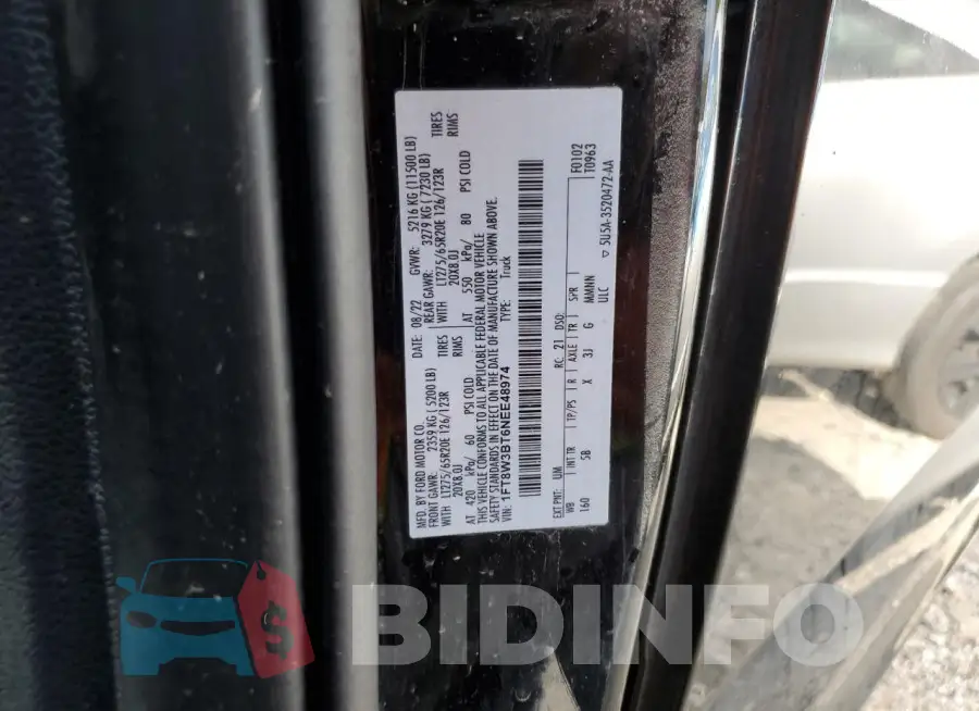 1FT8W3BT6NEE48974 Photo# 13