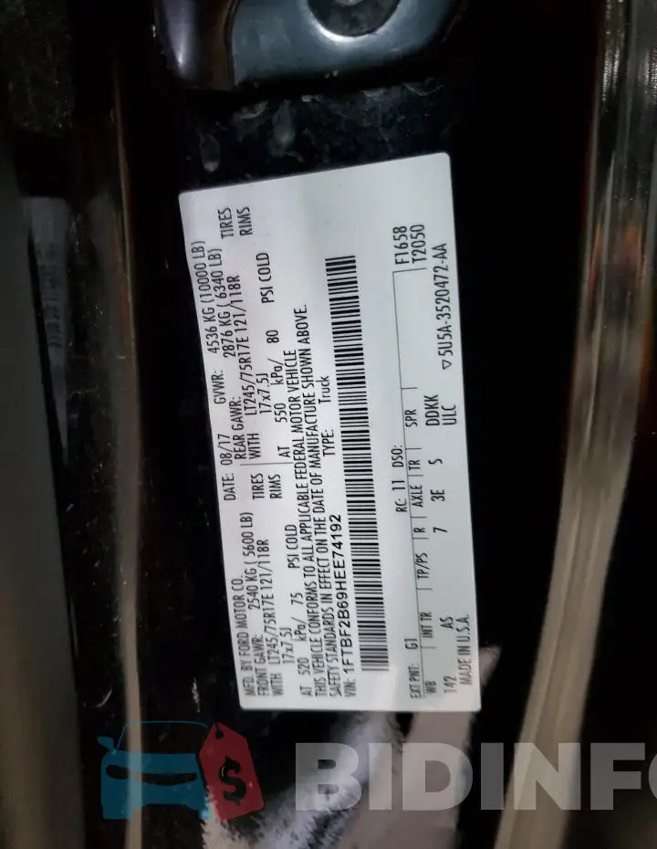 1FTBF2B69HEE74192 Photo# 12