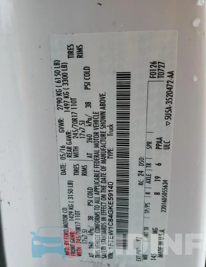 1FTEW1C84GKE59140 Photo# 13