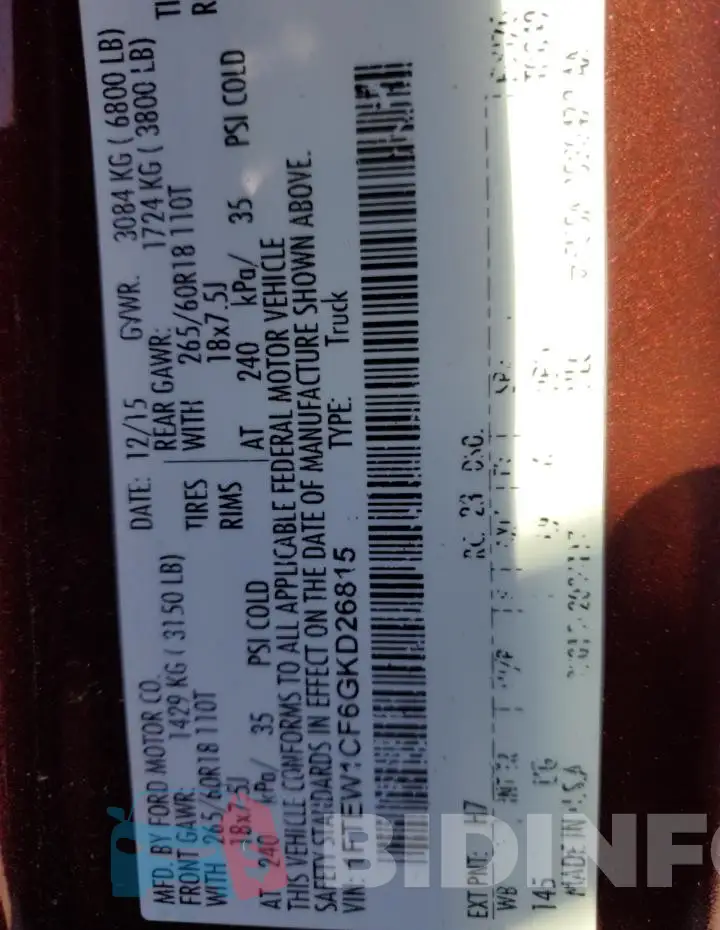1FTEW1CF6GKD26815 Photo# 12