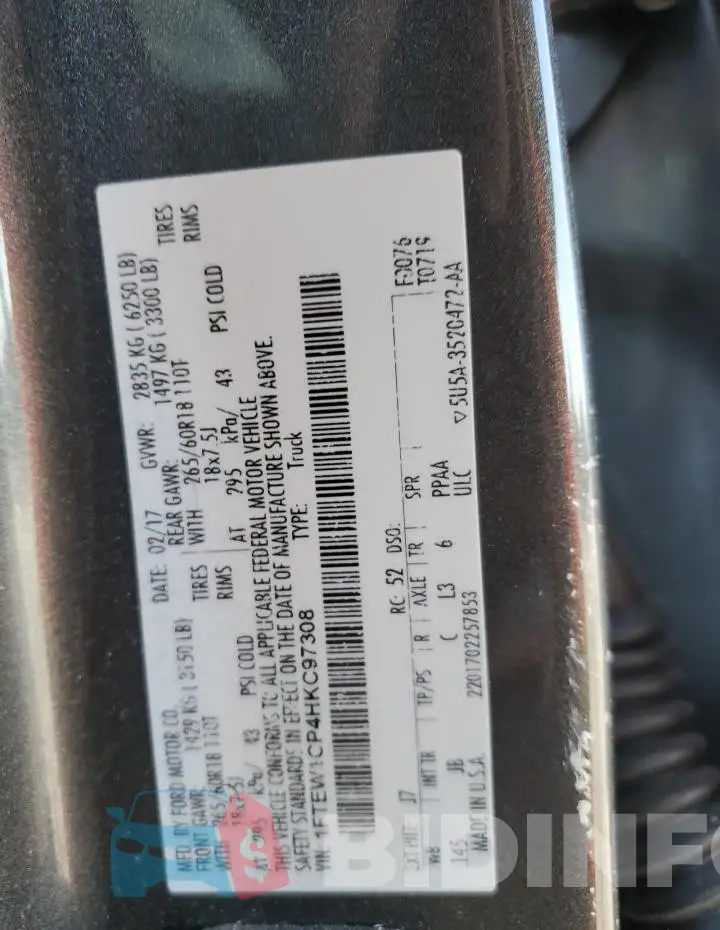 1FTEW1CP4HKC97308 Photo# 12