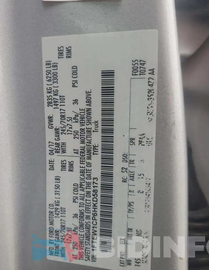 1FTEW1CP6HKD58173 Photo# 12