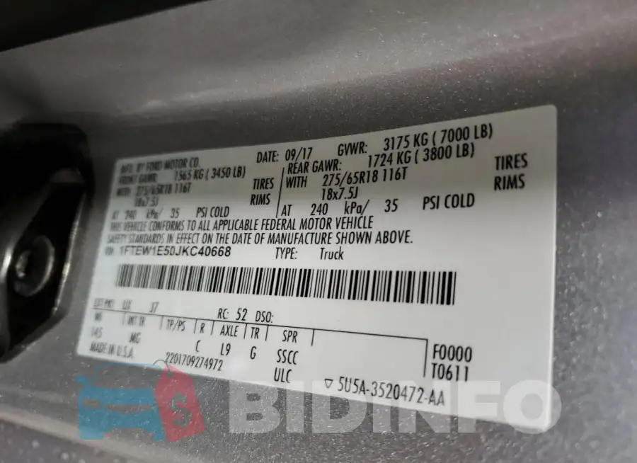 1FTEW1E50JKC40668 Photo# 12