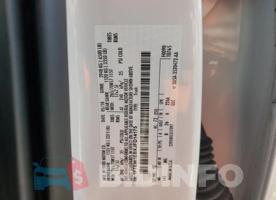 1FTEW1EBXJFD14175 Photo# 12