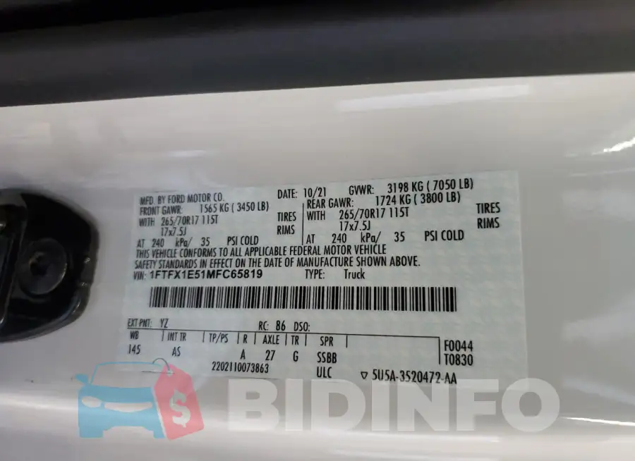 1FTFX1E51MFC65819 Photo# 12