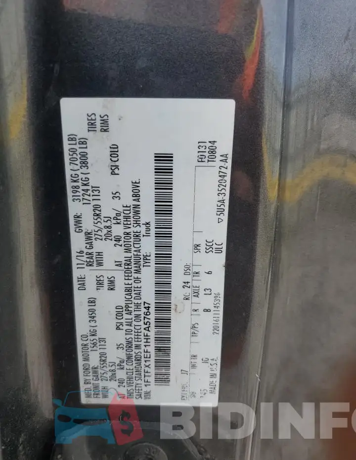 1FTFX1EF1HFA57647 Photo# 12