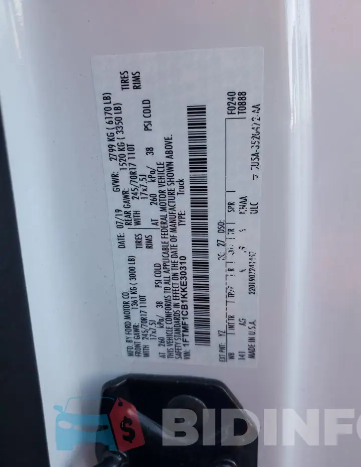 1FTMF1CB1KKE30310 Photo# 12