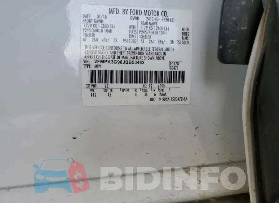 2FMPK3G98JBB53462 Photo# 13