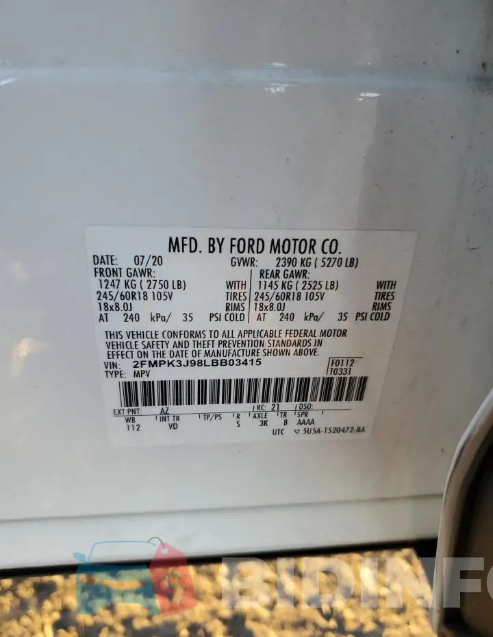 2FMPK3J98LBB03415 Photo# 14