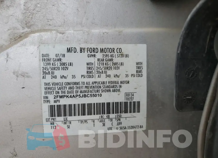 2FMPK4AP5JBC55010 Photo# 13