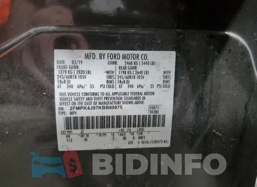 2FMPK4J97KBB80975 Photo# 13