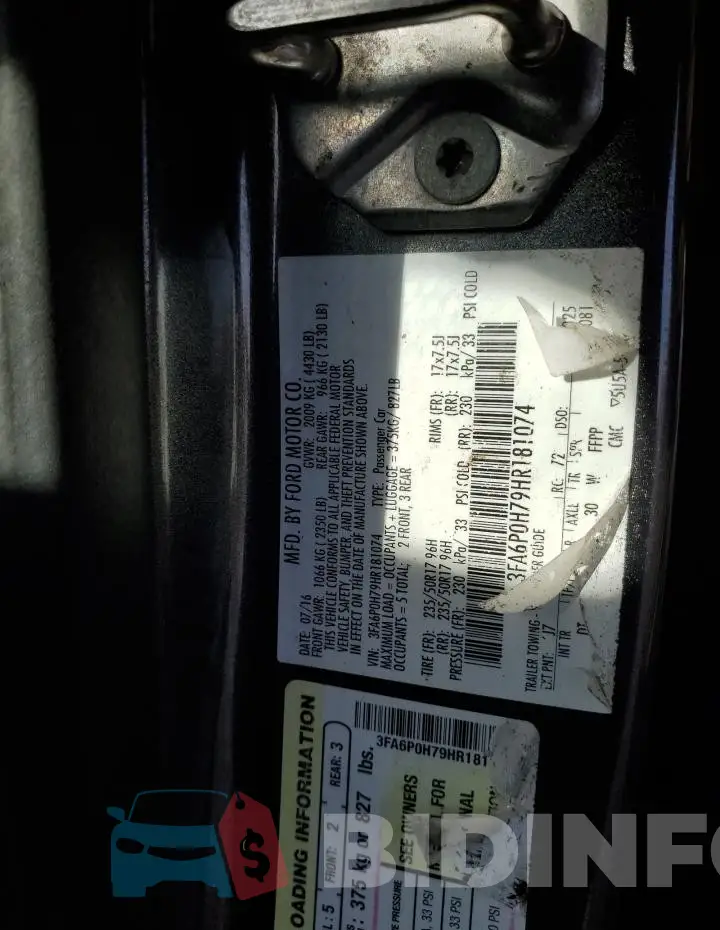 3FA6P0H79HR181074 Photo# 13