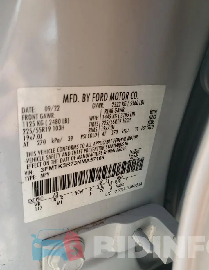 3FMTK3R73NMA57169 Photo# 12