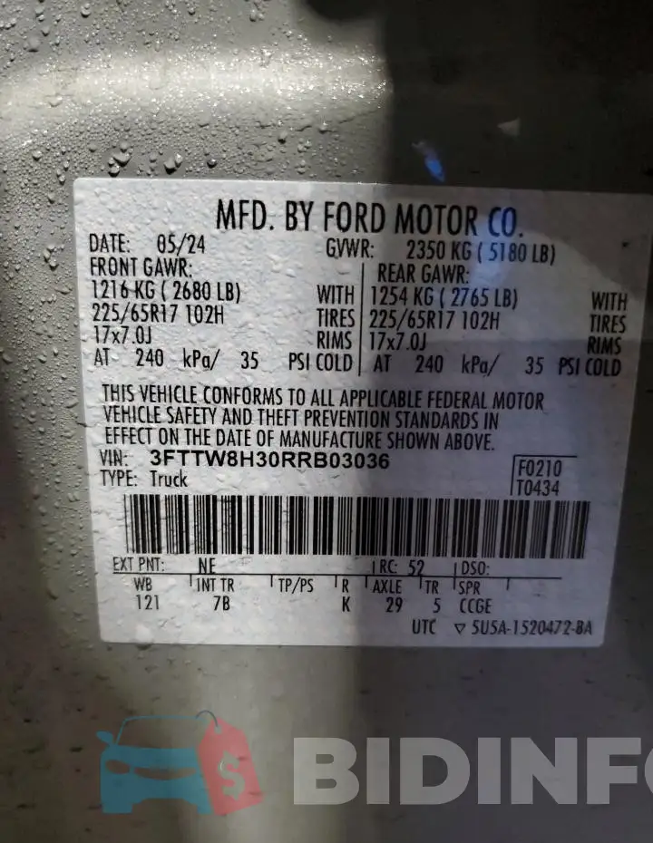 3FTTW8H30RRB03036 Photo# 12