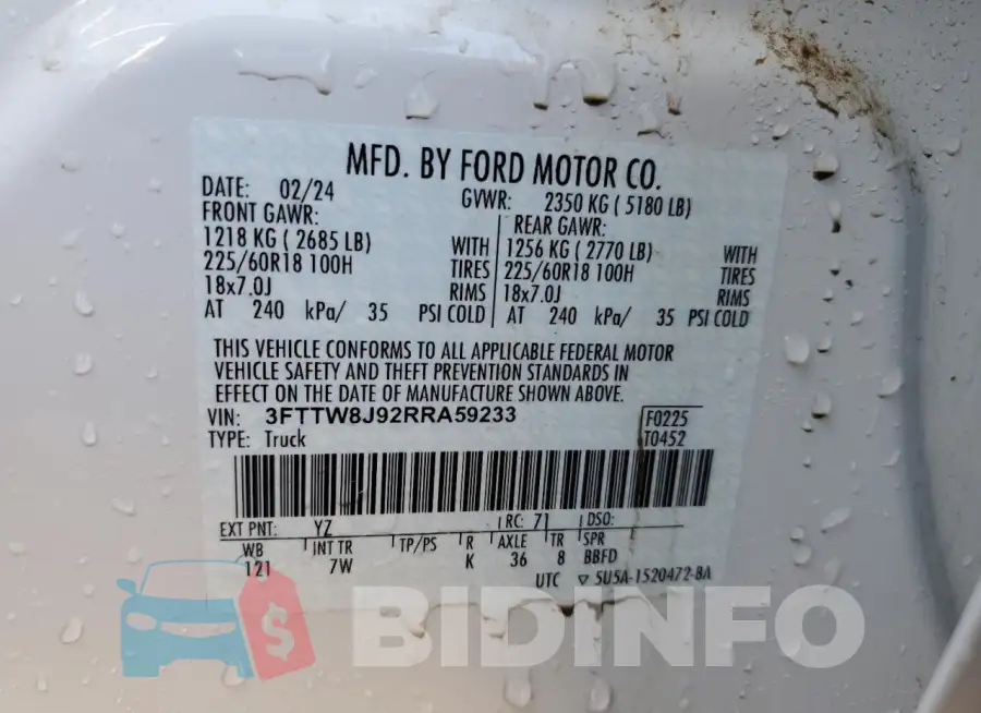 3FTTW8J92RRA59233 Photo# 12