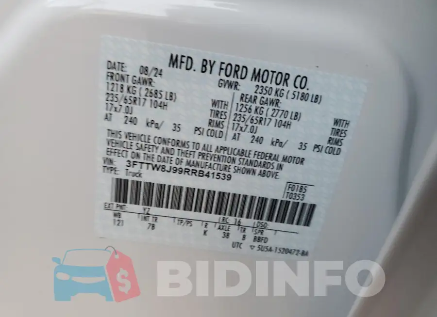 3FTTW8J99RRB41539 Photo# 12
