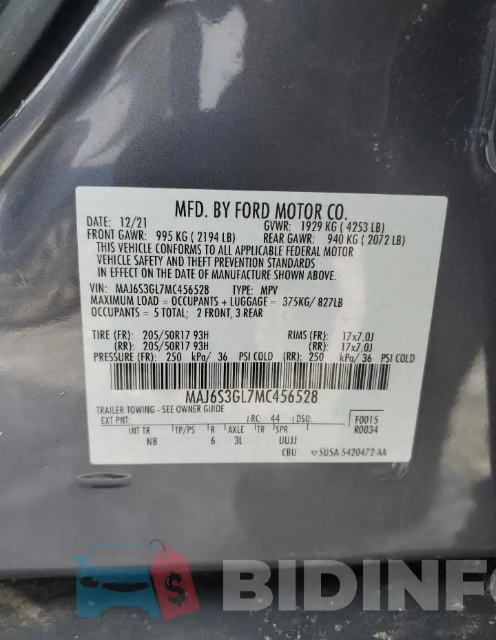 MAJ6S3GL7MC456528 Photo# 13