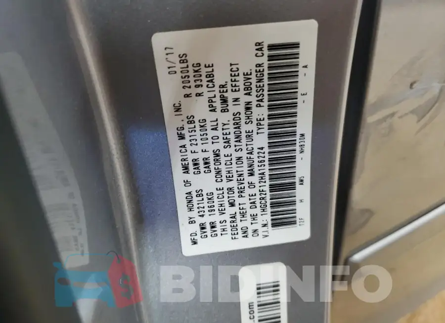 1HGCR2F12HA156224 Photo# 12