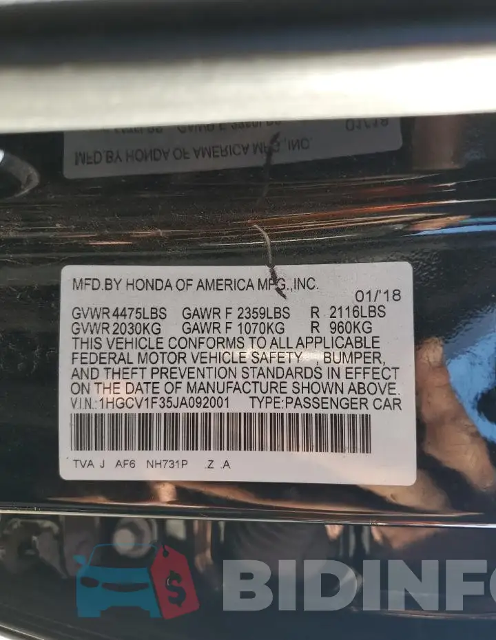 1HGCV1F35JA092001 Photo# 12