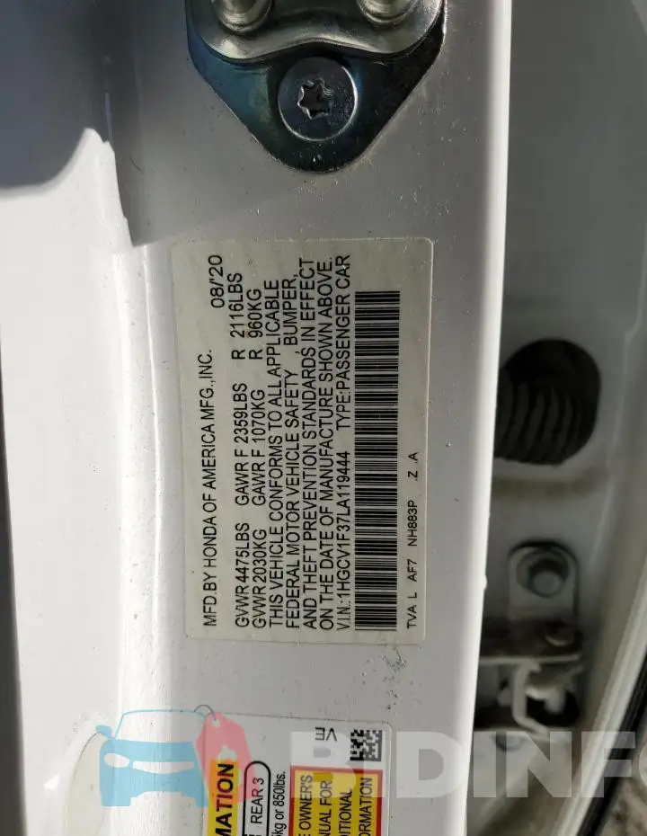1HGCV1F37LA119444 Photo# 12