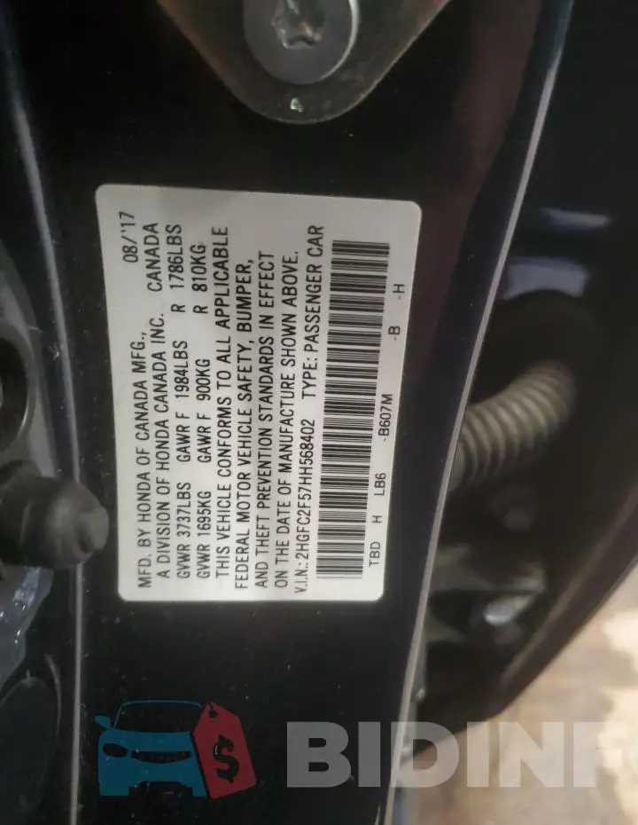 2HGFC2F57HH568402 Photo# 12