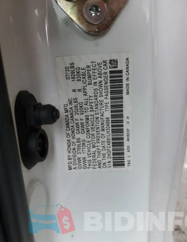 2HGFC4B81LH304998 Photo# 12