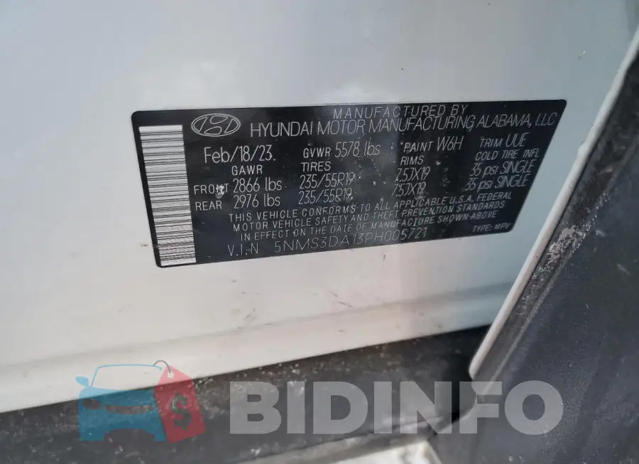 5NMS3DA13PH005721 Photo# 14