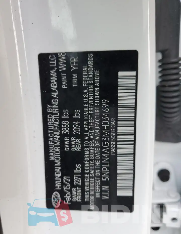 5NPLN4AG3MH034699 Photo# 13