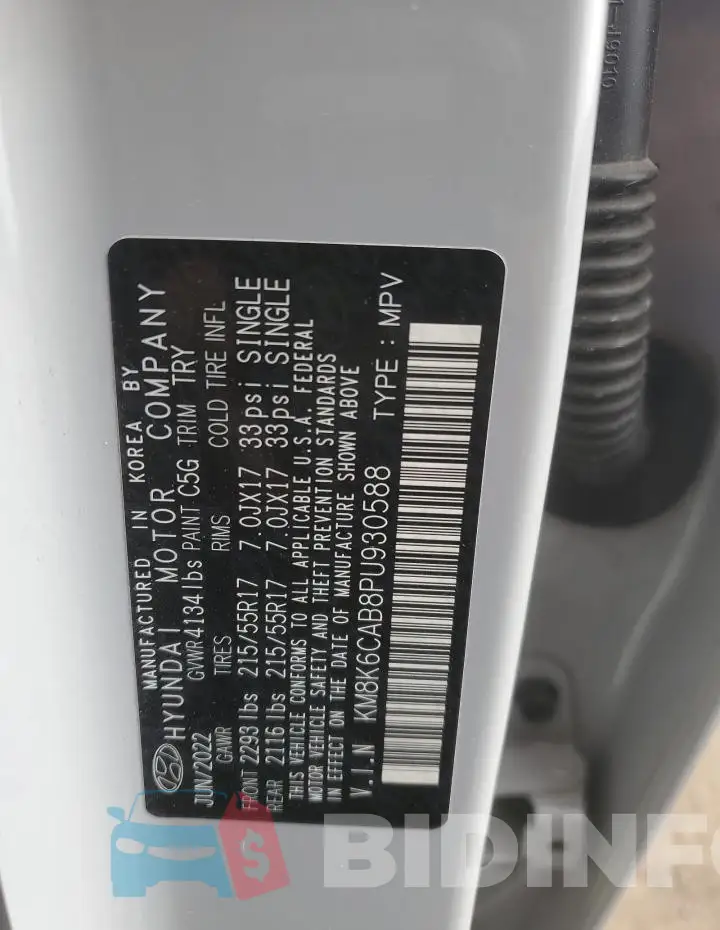 KM8K6CAB8PU930588 Photo# 14