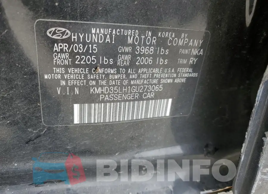 KMHD35LH1GU273065 Photo# 12