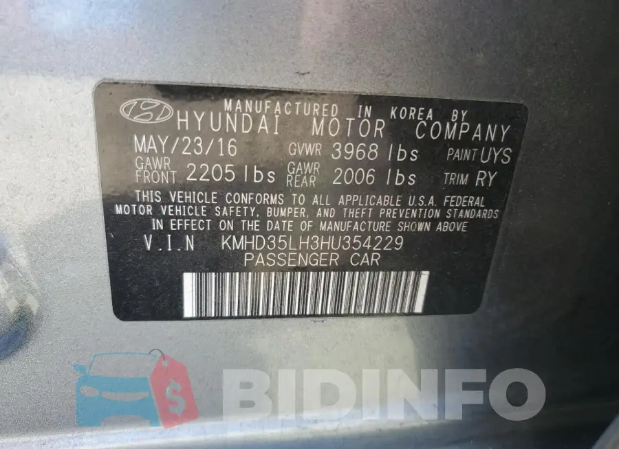 KMHD35LH3HU354229 Photo# 12