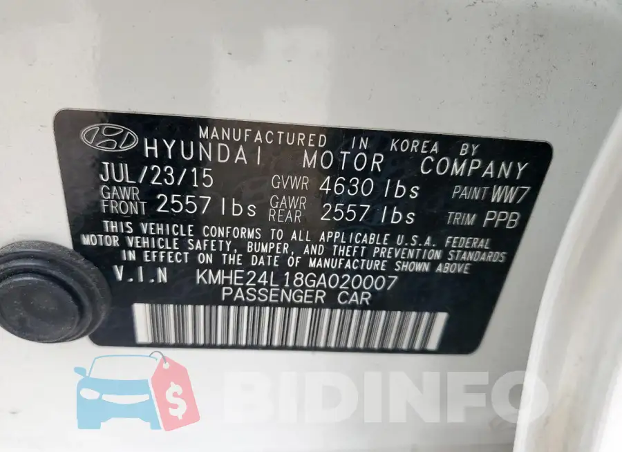 KMHE24L18GA020007 Photo# 13