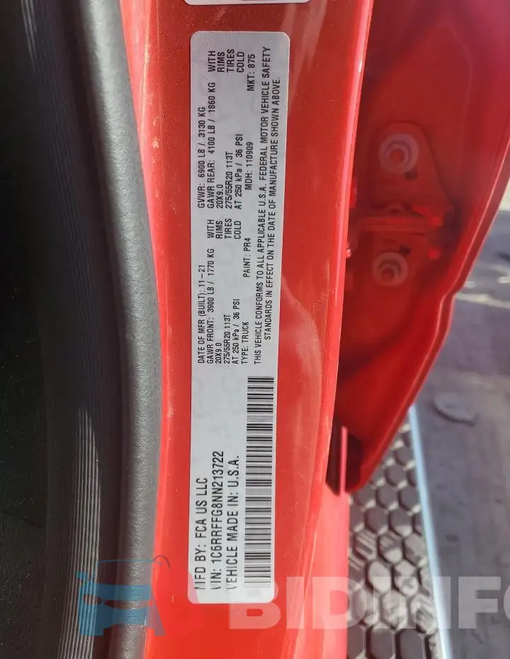 1C6RRFFG8NN213722 Photo# 12